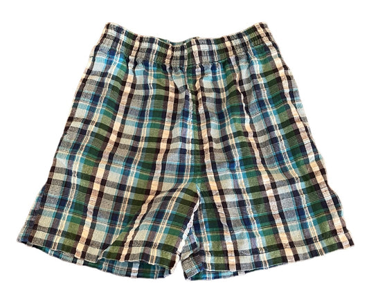 3T Badge 100% Cotton Boys Plaid Pull On  Shorts Elastic Waist