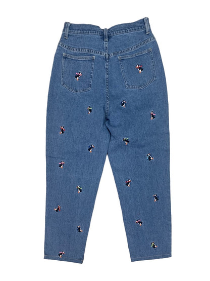 Size 10 Quacker Factory Women's Embroidered Penguin Mom Jeans