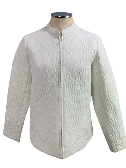 Small Laura Ashley New Pearl White Quilted Women's Full Zip Jacket