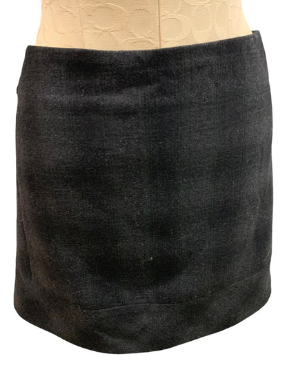 Size 8 Willi Smith Dark Wool Blend Plaid Pencil Mini Skirt Lined