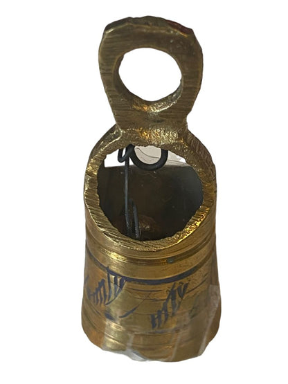 Small Engraved Brass Etched Bell 2" tall 15/16" diameter