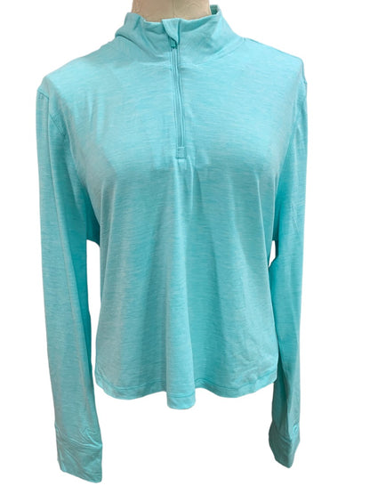 XXL 90 Degree by Reflex women's Aruba Blue Turquoise 1/4 Zip Mock Neck