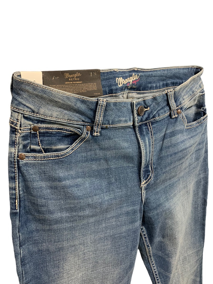 Size 13 Wranger Retro Junior Women's New Jeans Mae Mid Rise Denim 13 x 36