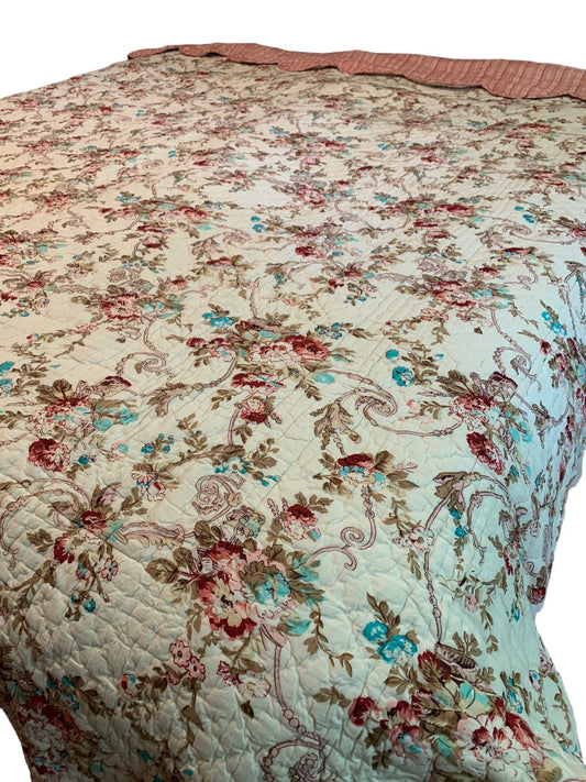 ABC Carpet & Home Brand 96" x 104" King Size 100% Cotton Quilt Floral