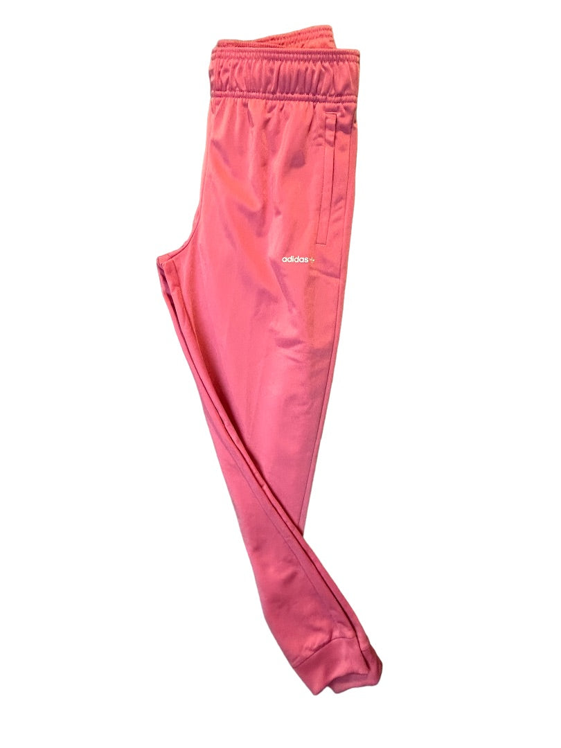 Large Adidas New Girl's Pink Jogger Track Pants Pull On Rose Tone