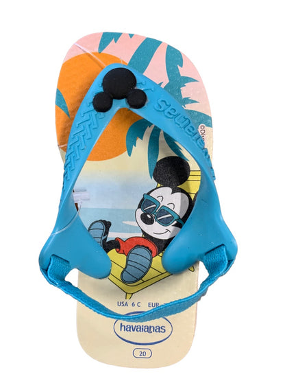 6C Havaianas Toddler Sandal Flip Flops Disney Mickey Back Strap New