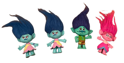 Lot of 4 Dreamworks Trolls Movie PVC 3" Figures Branch Poppy Maddy