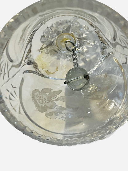 Vintage Hummingbird Hand Bell Clear Crystal