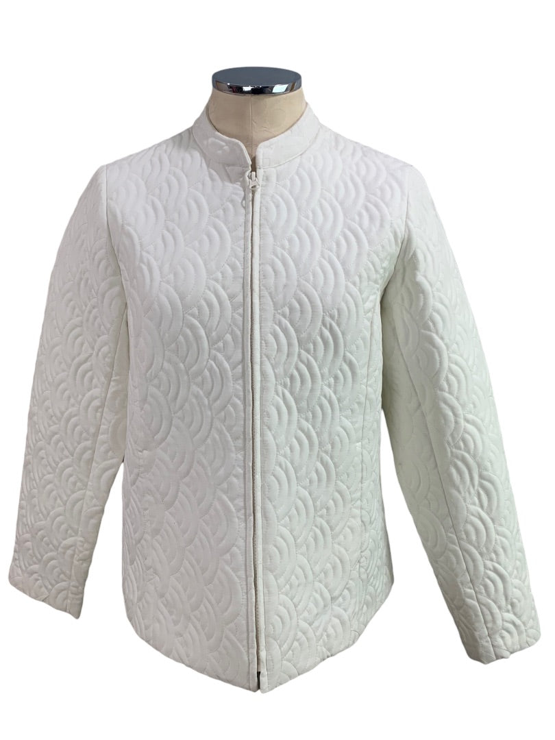 Small Laura Ashley New Pearl White Quilted Women's Full Zip Jacket