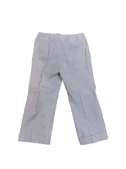 Size 10 Vesti Women's Gray White Seersucker New Crop Cuffed Pants