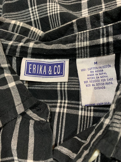 Medium Erika & Co Women's 1990s Vintage Short Sleeve Button Up Shirt Plaid