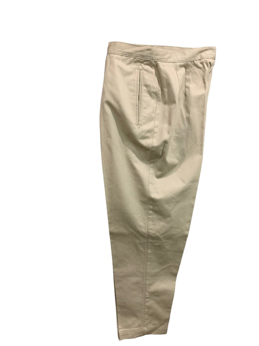 Size 14 Lizsport Women's Tan Chino Style Cotton Pants 1990s Vintage