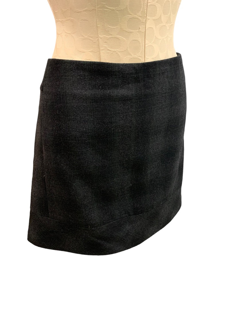 Size 8 Willi Smith Dark Wool Blend Plaid Pencil Mini Skirt Lined