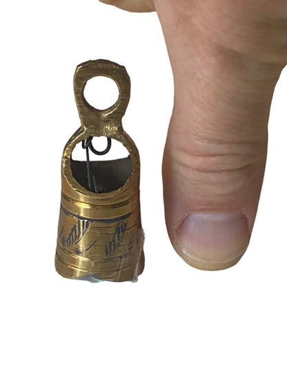 Small Engraved Brass Etched Bell 2" tall 15/16" diameter