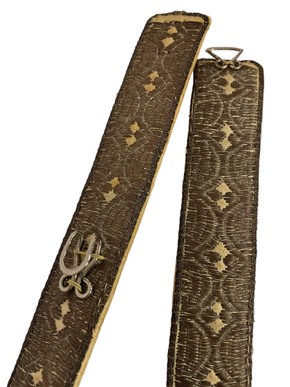 Women's Belts 1960s Vintage 25" Metallic Embroidery Silvertone Clasp