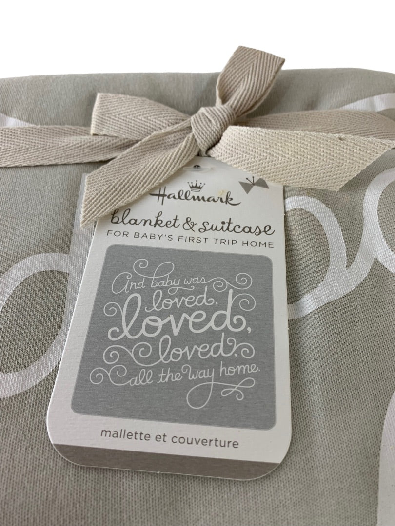 New Hallmark 44" Square Cotton Blanket in Case "and baby was loved . . ."