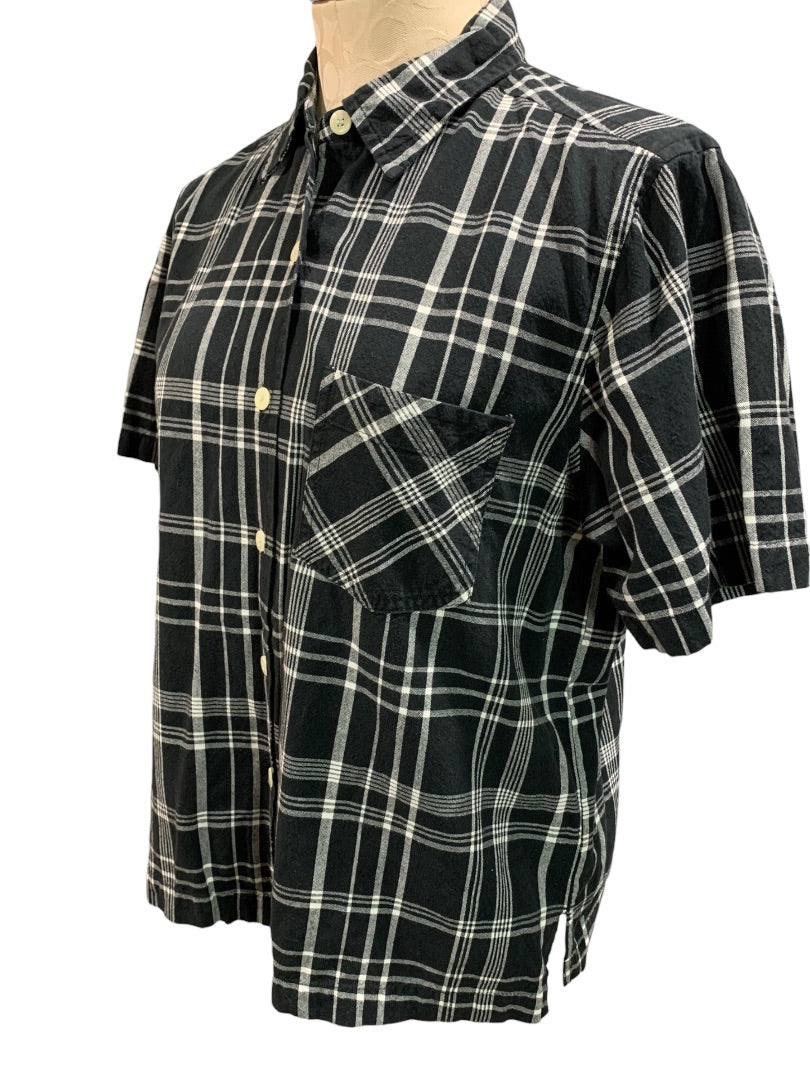 Medium Erika & Co Women's 1990s Vintage Short Sleeve Button Up Shirt Plaid