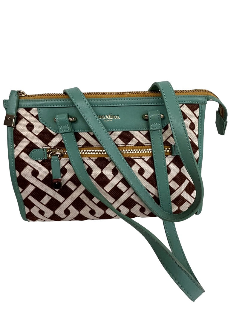 Spartina 449 Linen Shoulder Bag Sea Foam Green Trim Stanley. Bag