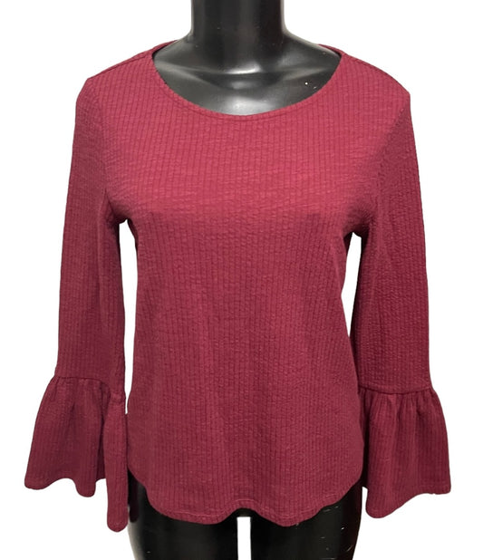 XS Porridge Anthropologie Women's Ribbed Knit Poet Sleeve Top