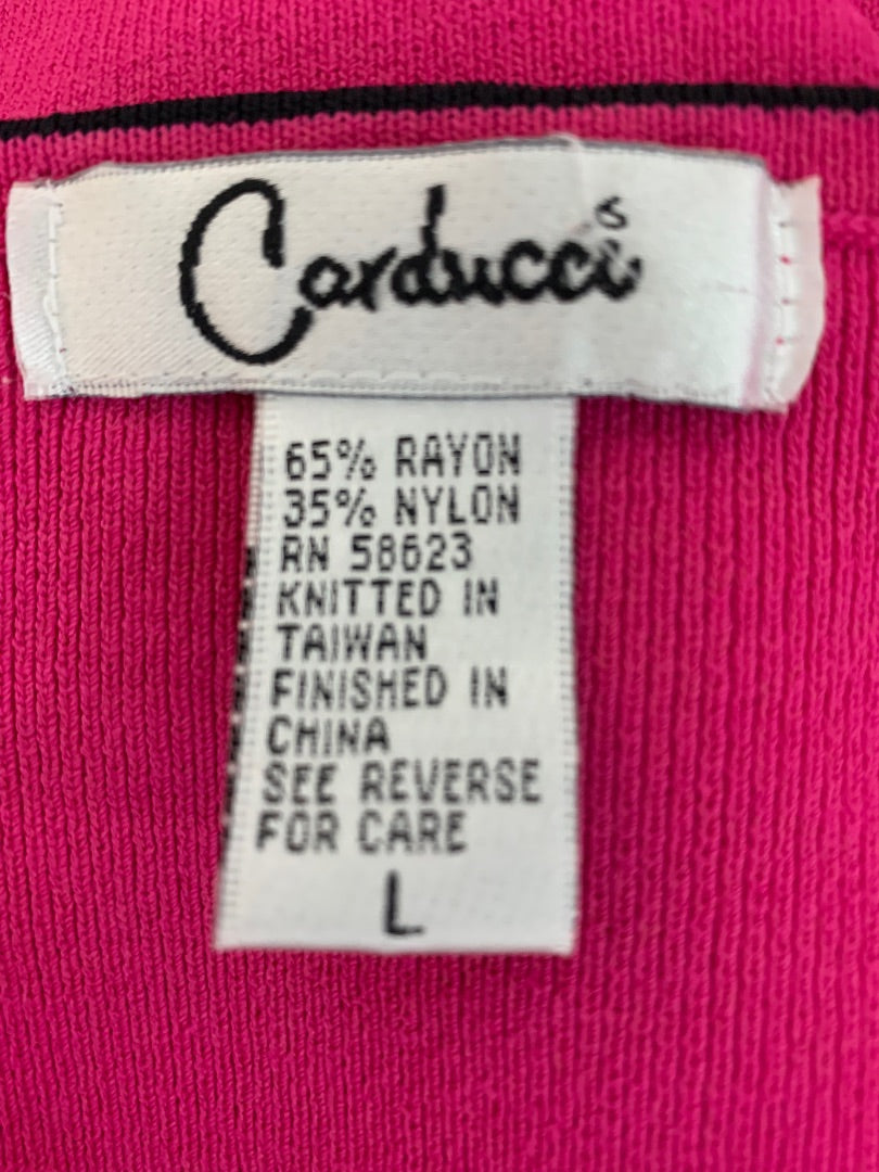 Large Carducci Women's Hot Pink Pullover Sweater Rayon Nylon Knit