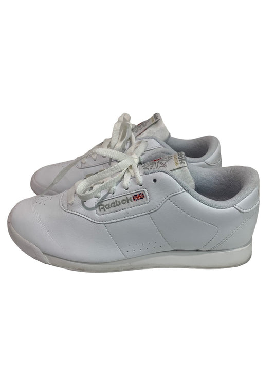 Size 8 Reebok Women's Classic White Leather Sneaker Lace Up Shoe