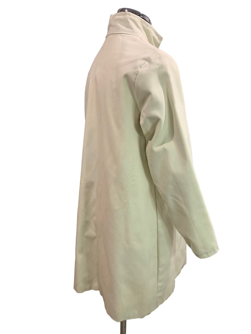 Medium Women's Reversible 1960s O-Ring Overcoat Pastel Flowers