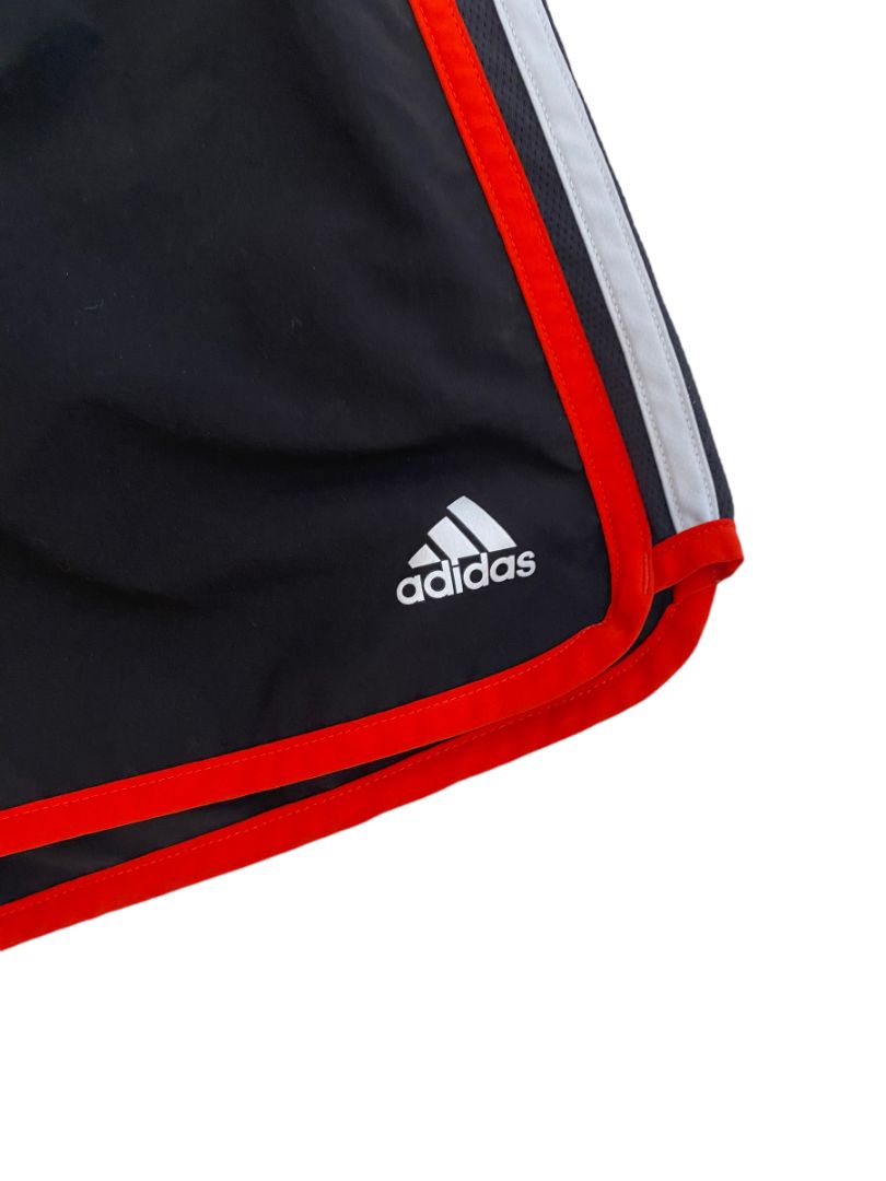 Small Adidas Marathon 10 Running Shorts Black With Red Silver Trim Women's