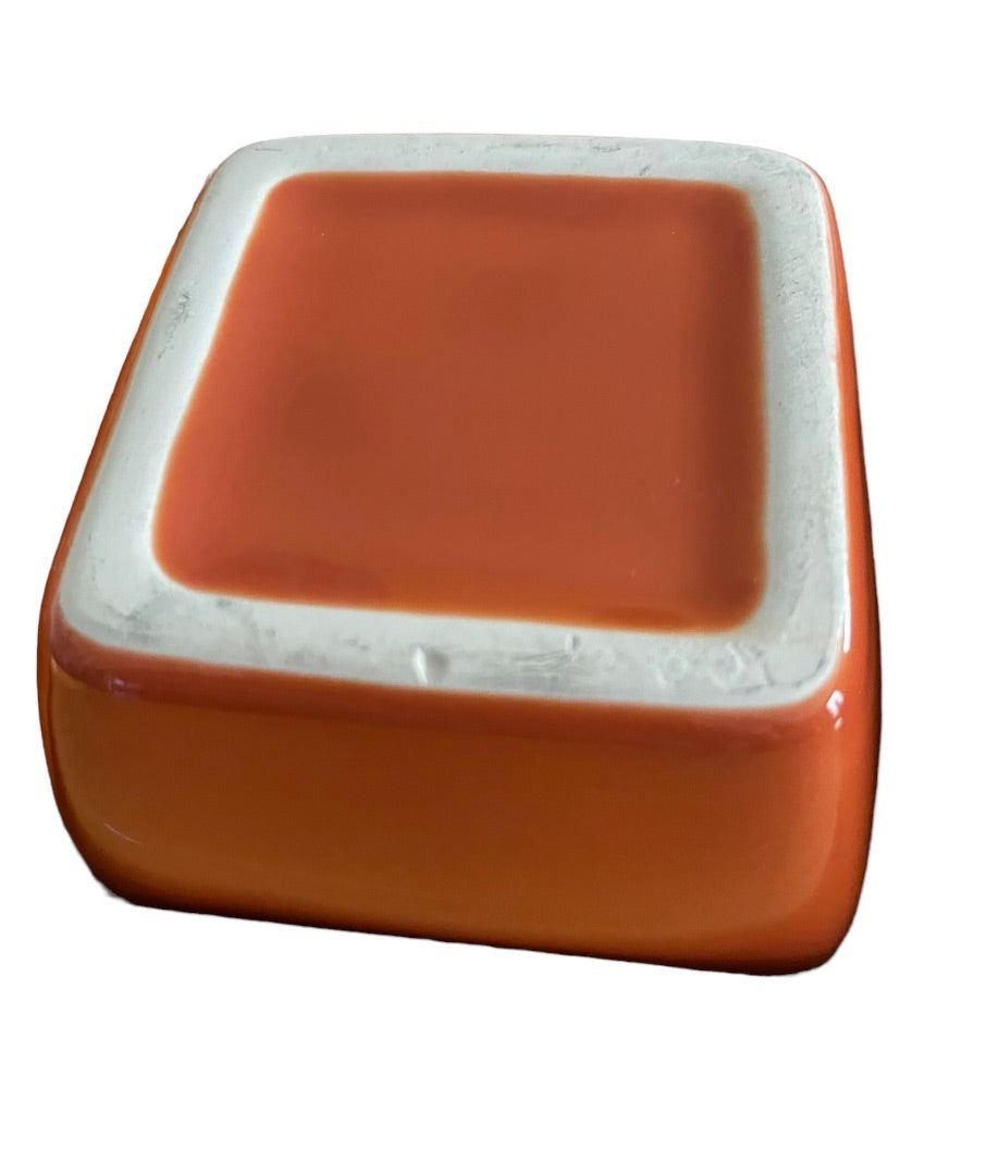 Crate & Barrel 5 Piece Condiment Tray Serving Set  Yellow Red Orange
