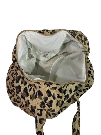 Carrying On Philadelphia Brand Leopard Print Duffle Bag Fabric Lined Pockets