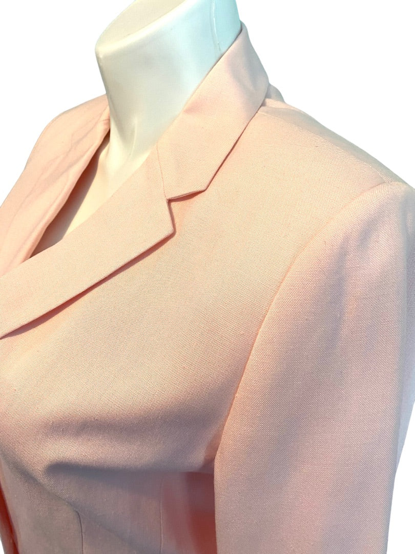 14 New Talbots Pink Linen Blend Blazer Jacket