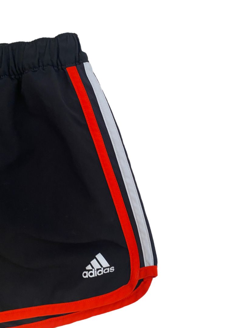 Small Adidas Marathon 10 Running Shorts Black With Red Silver Trim Women's