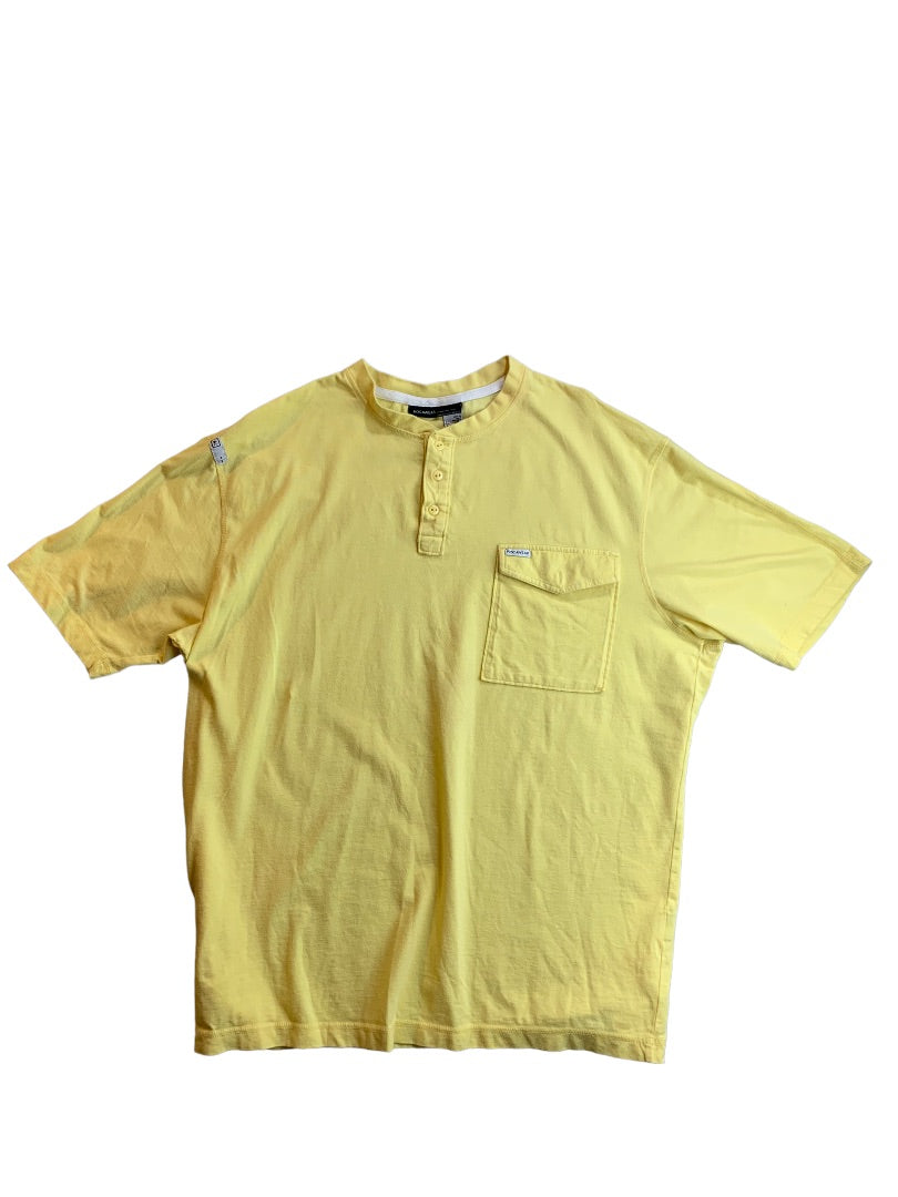 XL Rocawear Men's Yellow Short Sleeve Henley Tshirt