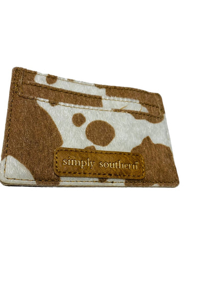 Simply Southern Faux Calf Hair Card Carrier 4 x 2.75" Brown Cream