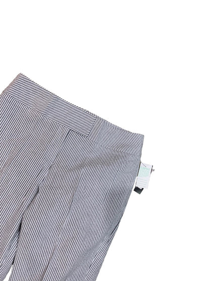 Size 10 Vesti Women's Gray White Seersucker New Crop Cuffed Pants