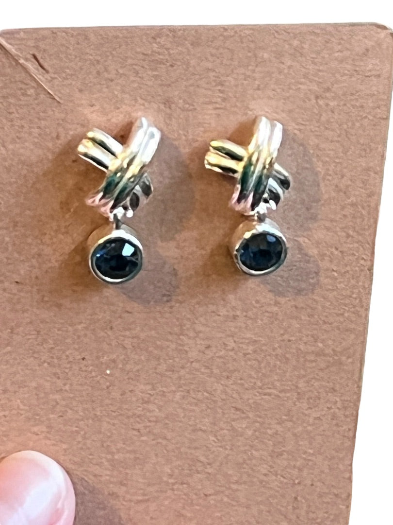 Silvertone Knocker Style XO Earrings Post Pierced