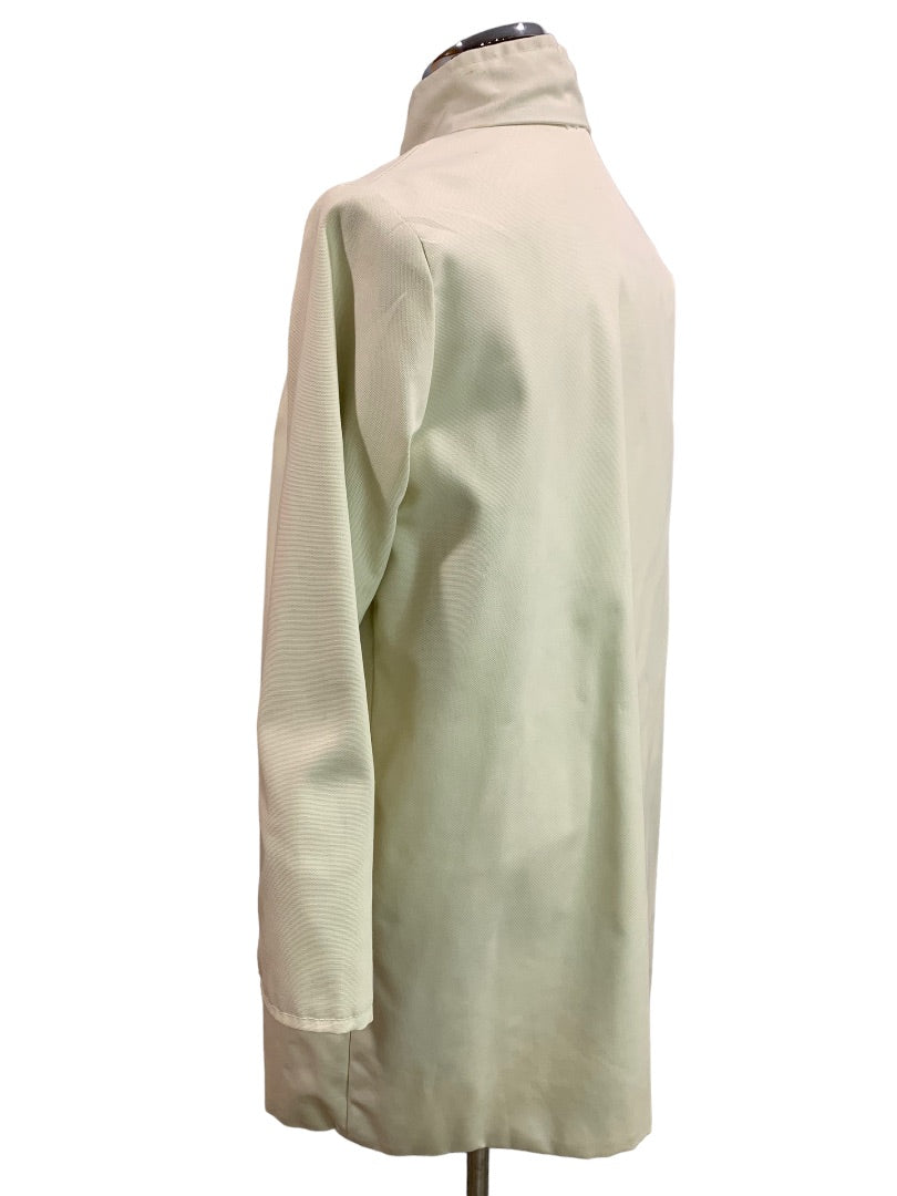 Medium Women's Reversible 1960s O-Ring Overcoat Pastel Flowers