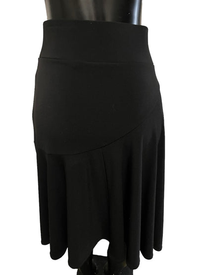 Medium Ideology Bottom Flare Skirt Black Pull On Stretch Fabric Knee Length