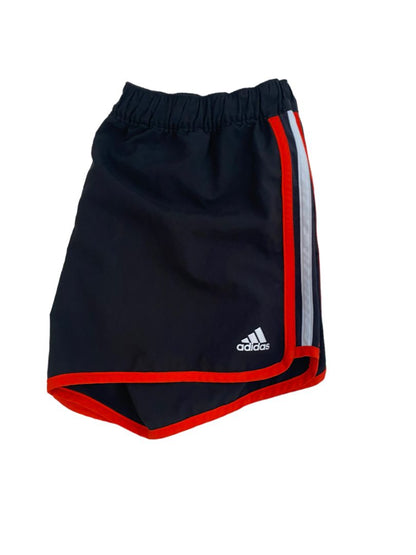 Small Adidas Marathon 10 Running Shorts Black With Red Silver Trim Women's