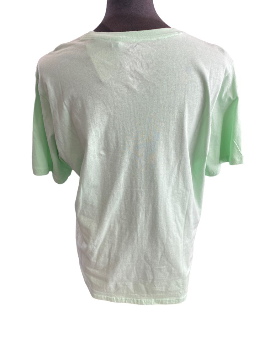 NWT Born Fly Mint Green Pink Embroidered Logo T-Shirt