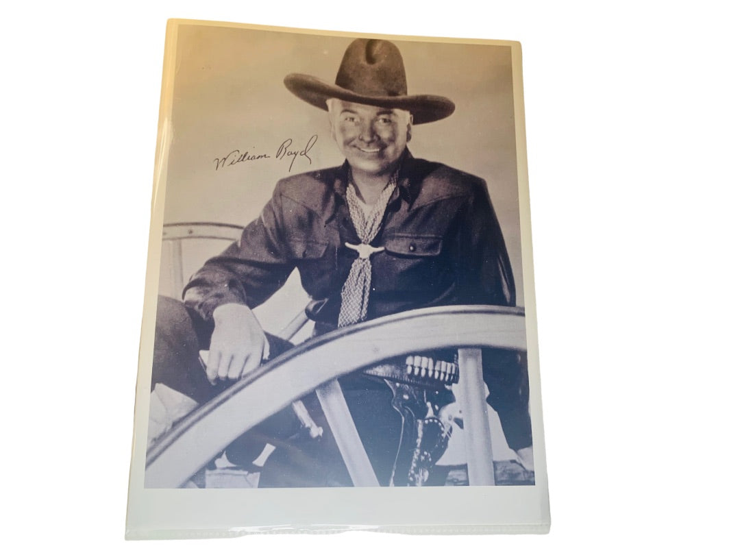 Set of 4 Vintage Western Photo Prints Facsimile Autographs Roy Rogers Lone Ranger Hopalong Cassidy Wyatt Earp