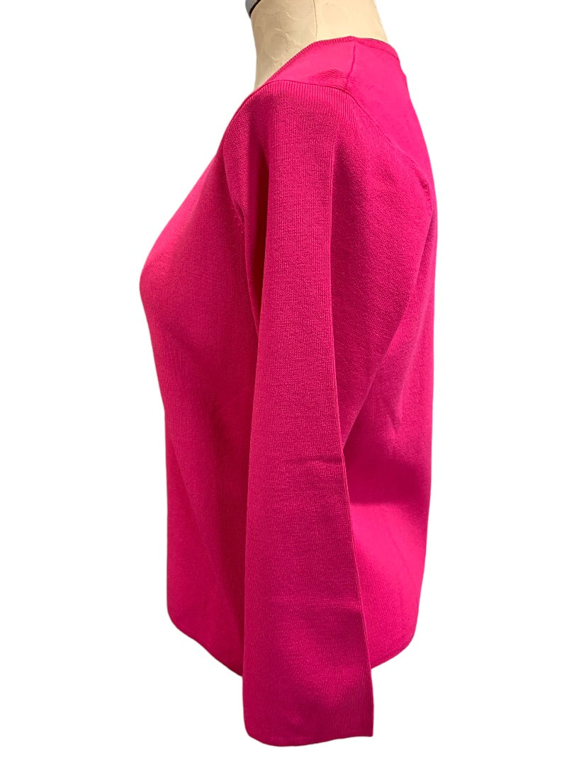 Large Carducci Women's Hot Pink Pullover Sweater Rayon Nylon Knit