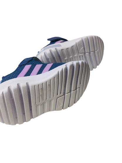 5K Adidas Blue Purple Kids Pull On Sneakers Adjustable Strap Racer TR23