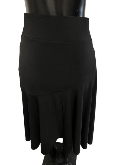 Medium Ideology Bottom Flare Skirt Black Pull On Stretch Fabric Knee Length