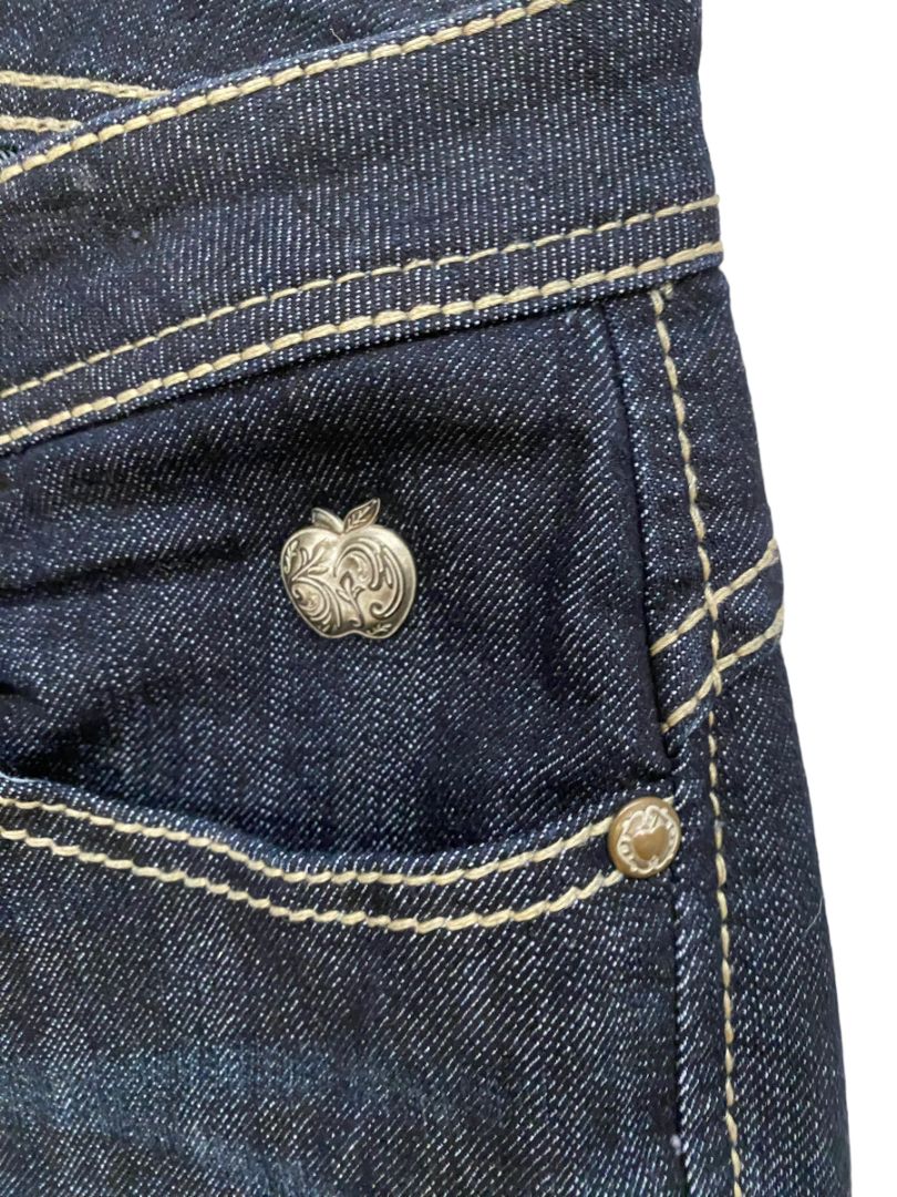 9/10 Apple Bottom Jeans Dark Wash Distressed Straight Leg