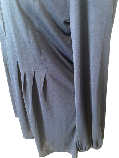 Small NWT Wonderly Blue Pleated Tunic Top Long Sleeve Henley