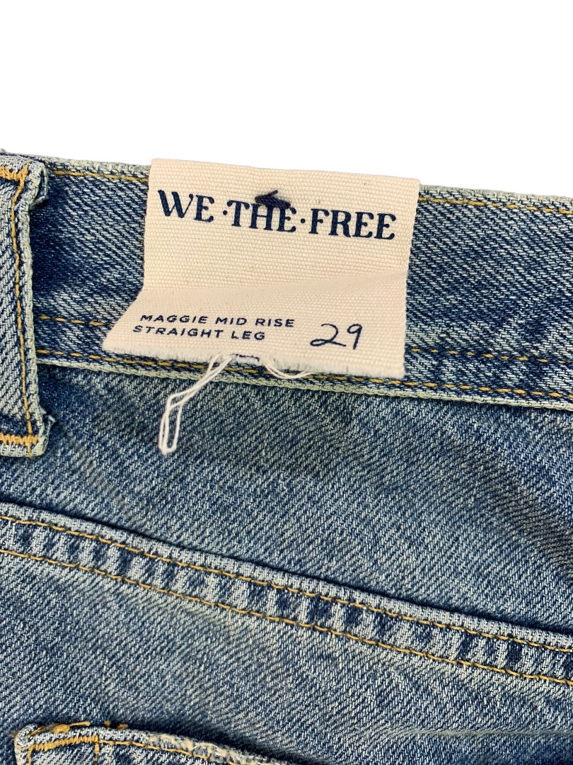 29 We the Free Women's Distressed Maggie Mid Rise Straight Leg Buttonfly Jeans New