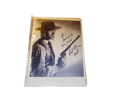 Set of 4 Vintage Western Photo Prints Facsimile Autographs Roy Rogers Lone Ranger Hopalong Cassidy Wyatt Earp