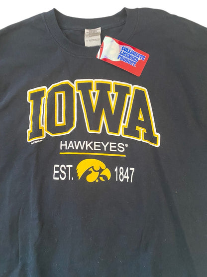 NWT Large Iowa Hawkeyes Long Sleeve T-Shirt Collegiate Licensed Product 100% Preshrunk Cotton