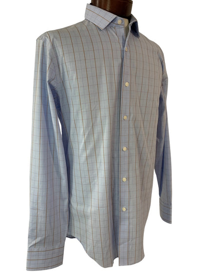 Medium J.Crew Men's Slim Fit Button Down Blue Plaid Shirt Long Sleeve AP628