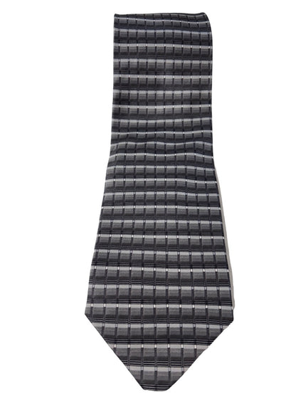 Croft & Barrow Men's Gray Silk Necktie Geometric Patter 59" Tie